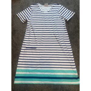 CABANA LIFE® STRIPED SHORT SLEEVE TUNIC COVER-UP size xl